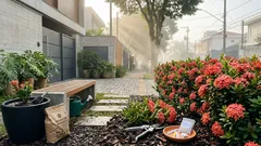 Ixora no sol pleno: o detalhe no solo (e na poda) que faz a floração durar semanas