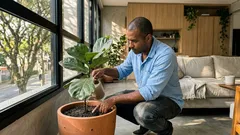 Ficus lyrata em casa: acertar a luz e a rega é metade do segredo (o resto evita manchas e queda de folhas)